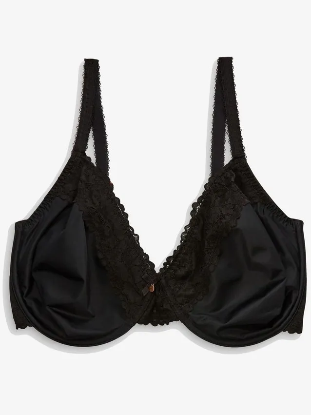 Next Dames - Minimaliserende DD+ beha met volledige cups - Zwart Black