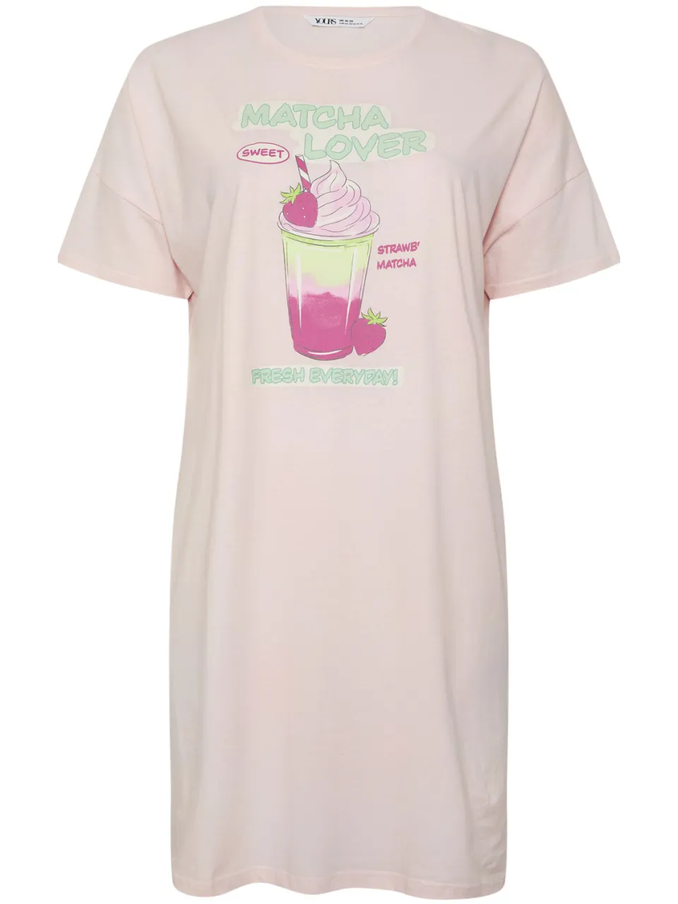 Yours Roze 'Matcha Lover' Slaapshirt-56, foto 4