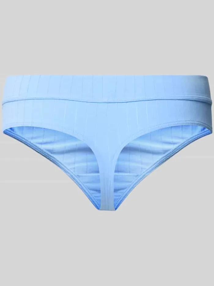 Calvin Klein String van katoenmix model 'THONG' blauw, foto 2