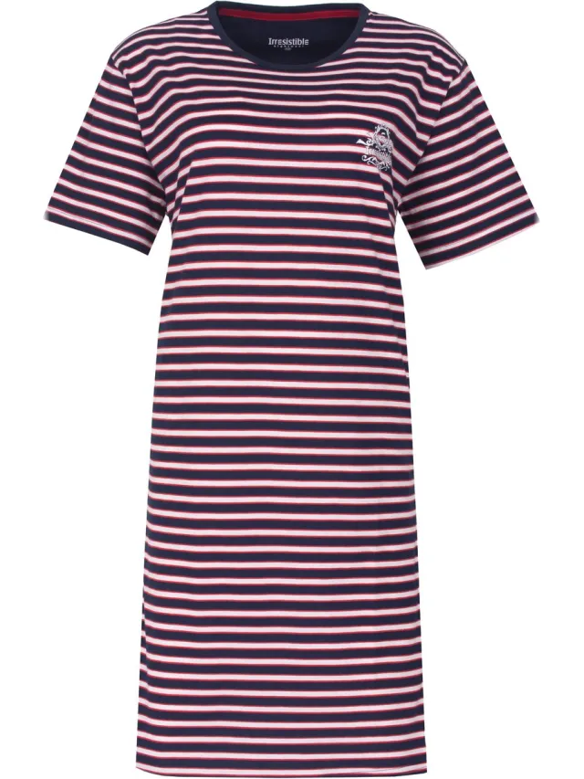Irresistible Dames Nachthemd - Gestreept - Donker Blauw Donkerblauw