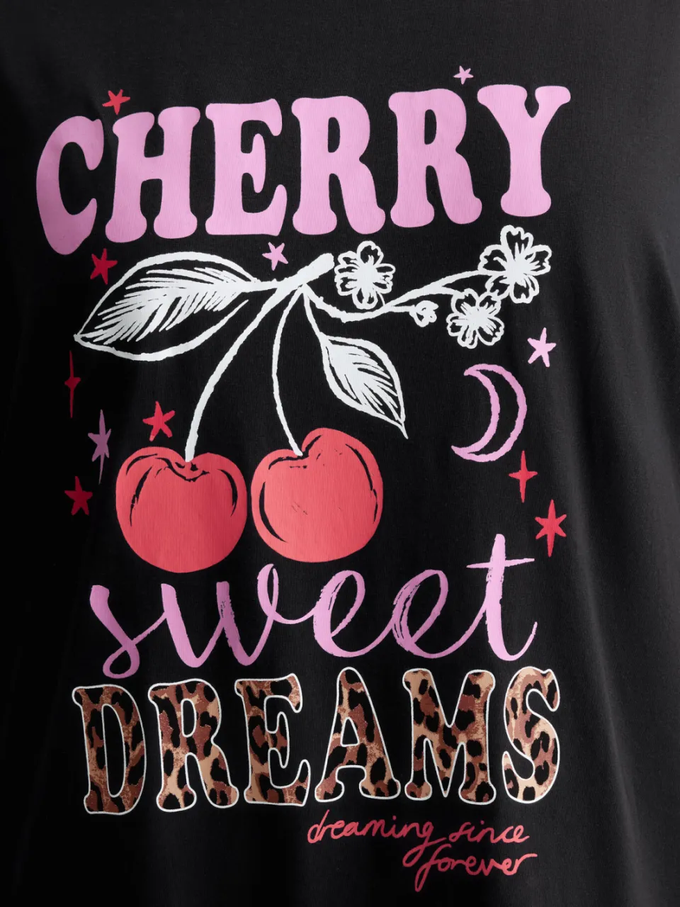 Yours Zwart Luipaardprint 'Cherry Sweet Dreams' Nachthemd-68, foto 5
