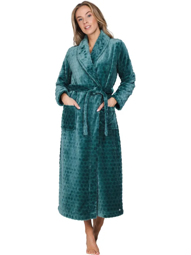 Pastunette fleece badjas - donkergroen
