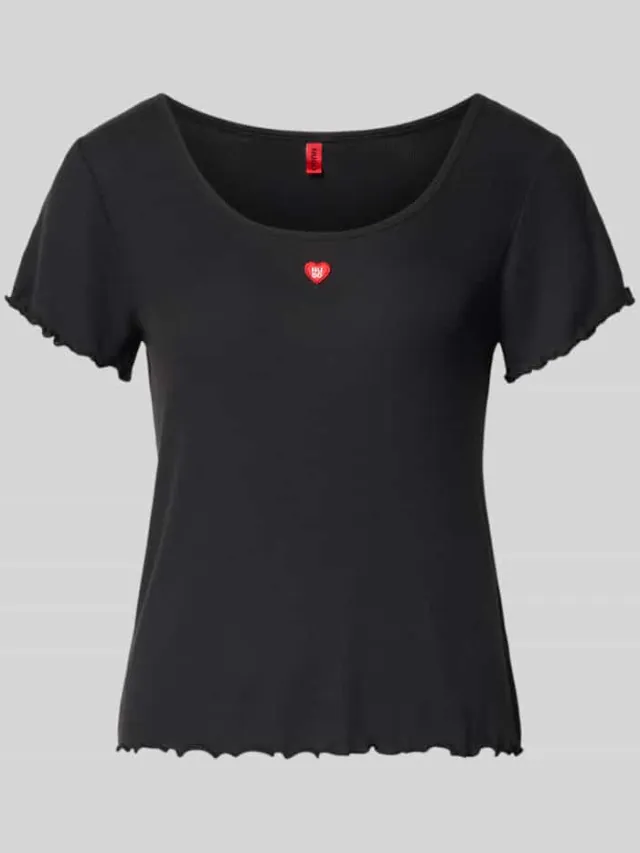 Hugo Regular fit pyjama-t-shirt van modalmix model 'HUGO HEART' BLACK