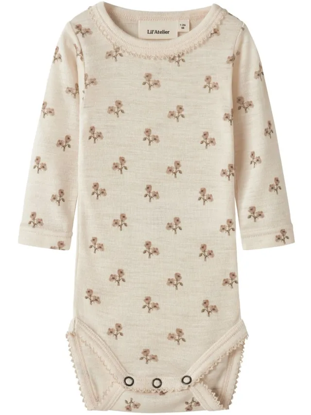 Lil' Atelier Baby Romper Lange mouwen Turtledove 1
