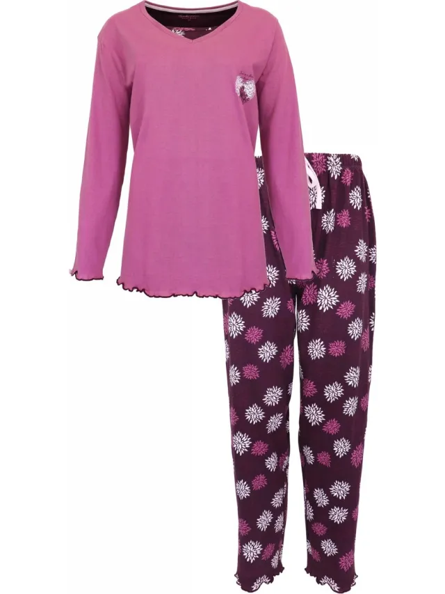 Tenderness Dames Pyjama - Katoen - Donker Roze