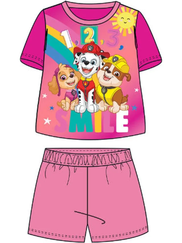 PAW Patrol shortama - 100% katoen - Pyjama - roze
