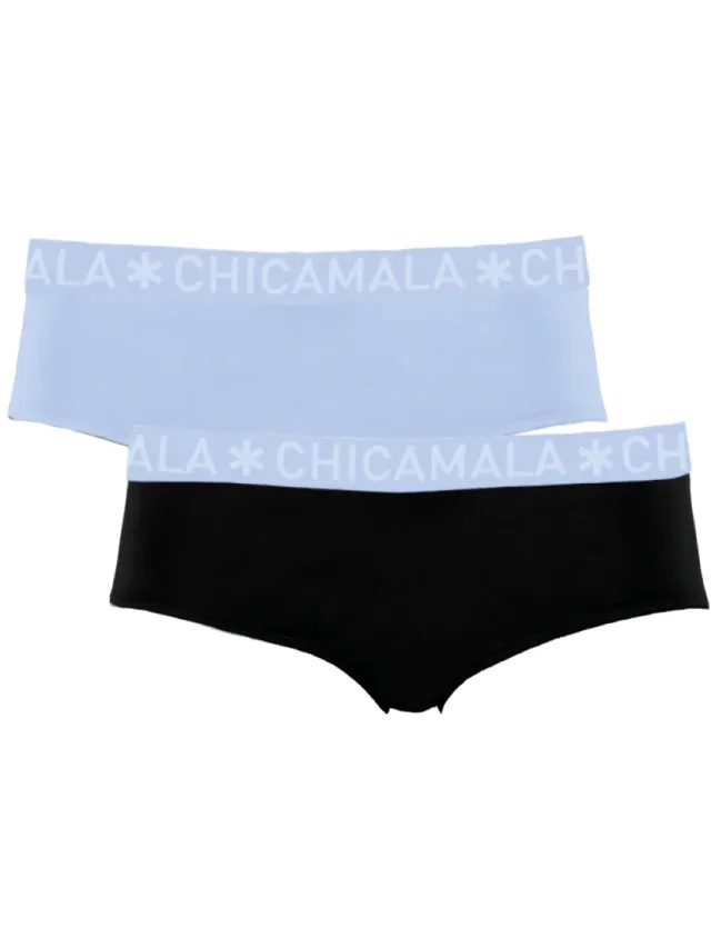 2-pack slips lichtblauw en zwart