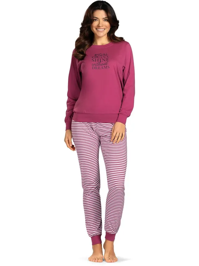 Comtessa Dames Pyjama 'Star and Dreams' Bordeau