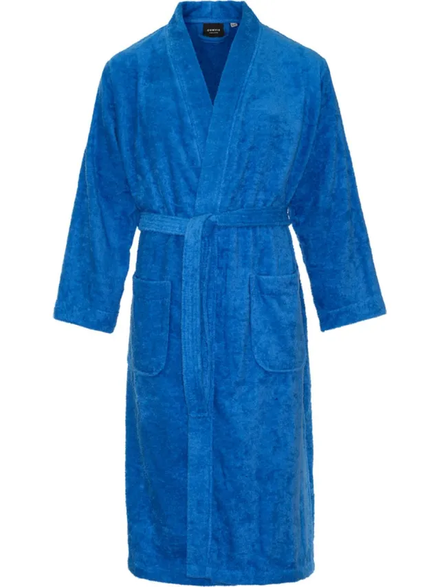 Comvie Kimono badstof katoen – lang model – unisex – badjas dames – badjas heren – sauna - 100% katoen - kobalt blauw kobaltblauw