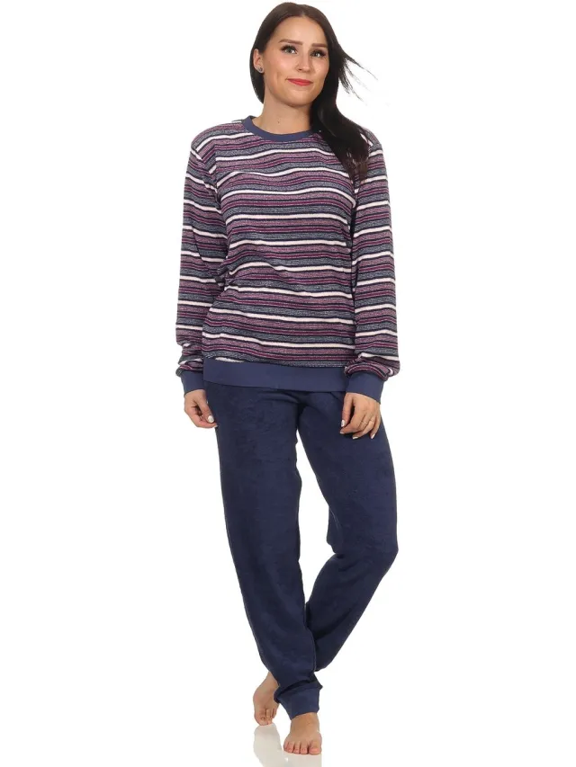 Normann Dames badstof pyjama - 291 201 13 902 marine