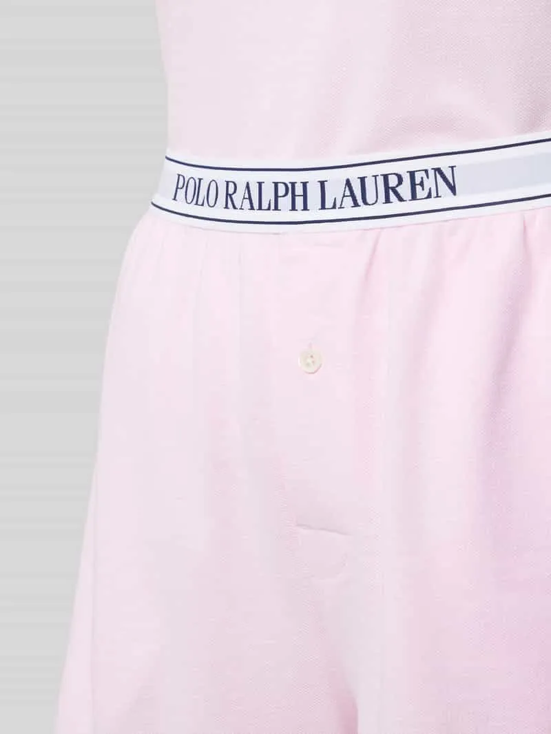 Polo Ralph Lauren Pyjama met logostitching, model 'OXFORD' roze, foto 3