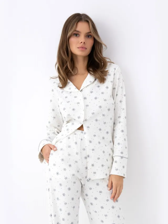 S& Sensis Sensis Katoenen Pyjama Interlock Monroe Dames 36 / Wit