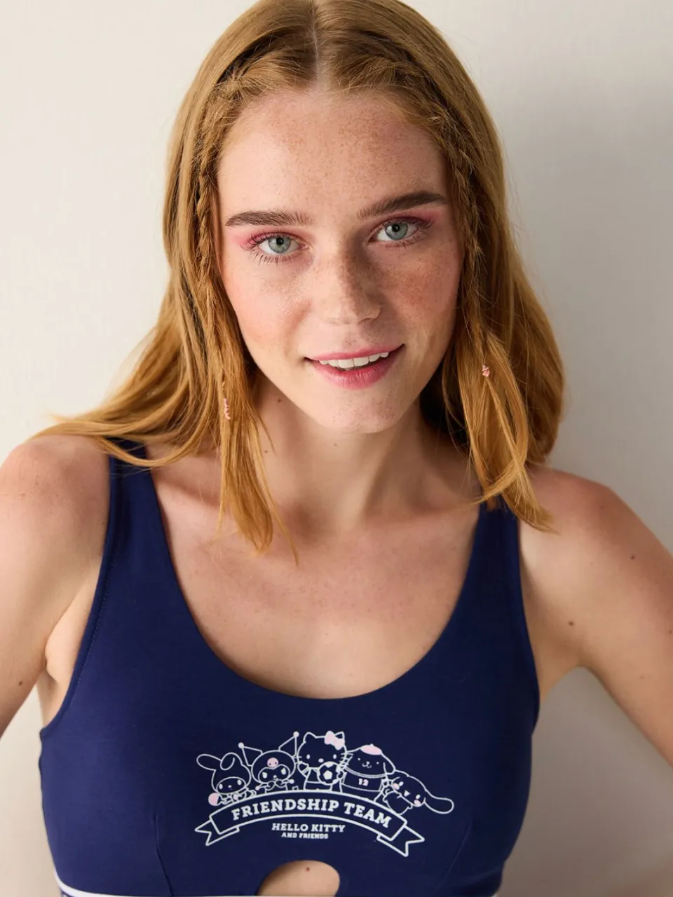 Penti Geprinte Katoenen Jersey Bralette marineblauw, foto 2