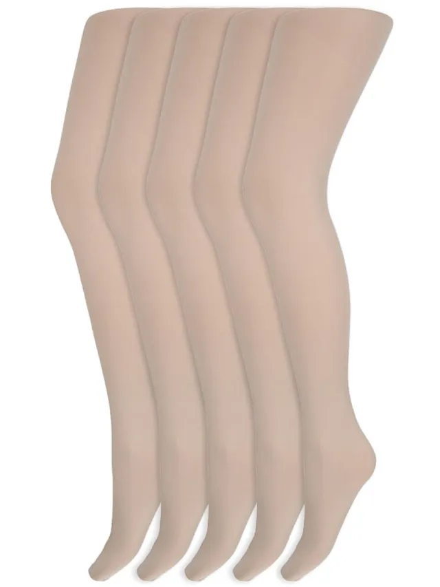 Marianne Gekleurde panty's | Micro | 60 Denier | Merk: Marianne | Maat: S t/m XXL | Kleur: Linnen | 5 Paar Beige