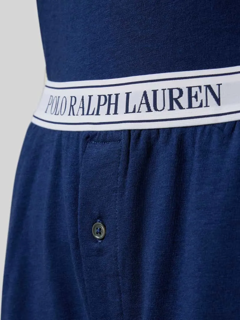 Polo Ralph Lauren Pyjama met logostitching en elastische band met logo donkerblauw, foto 3