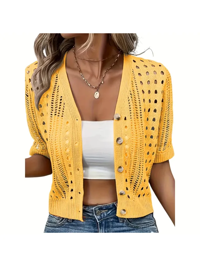 Currero Topje Dames - Top Kleding - Shirt - Blouse - Kort - Volwassen - Gouden