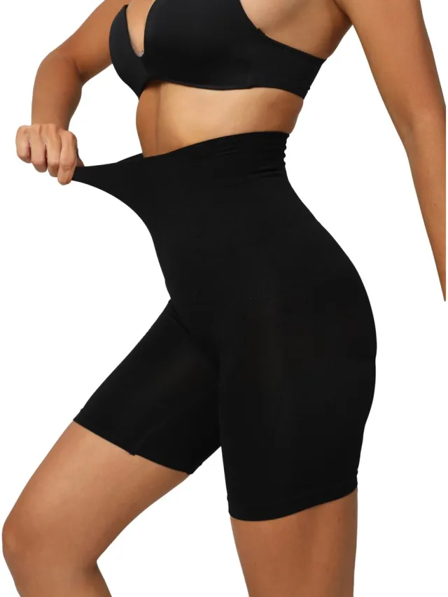 Wonderwear® Shape Broek uit Nederland - Shapewear dames onderbroek - Buikcontrole-onderbroek - Figuurvormend & Ademend - High Waist Shapewear Leggings ( - 4XXL,S1) zwart