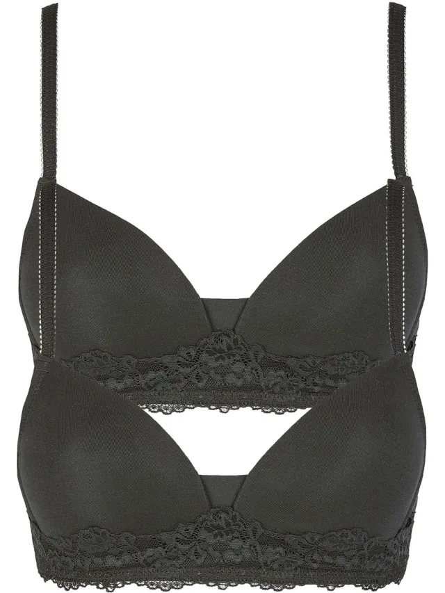 Nina von C. 2-pack soft bh Romance Zwart Zwart
