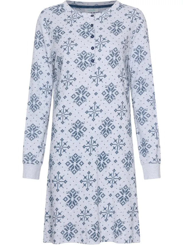 Rebelle MyRebelle - Nachthemd - Snowy Sparkles - Katoen - Grijs/Blauw