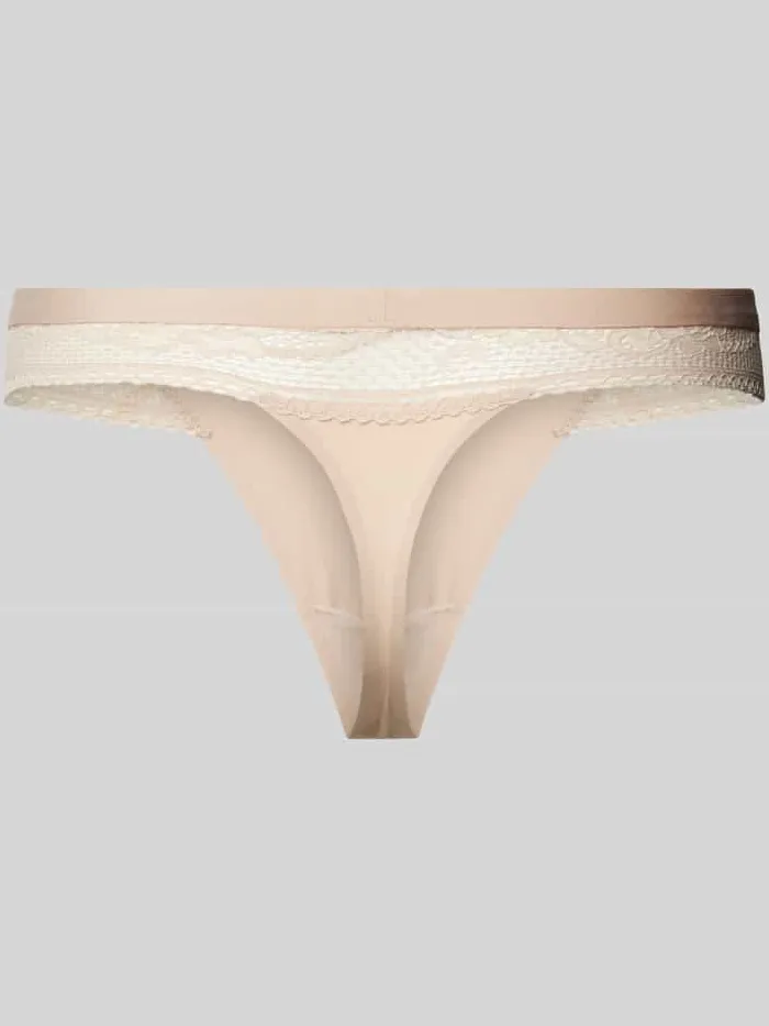 Tommy Hilfiger String met kant, model 'TAILORED COMFORT THONG' Beige