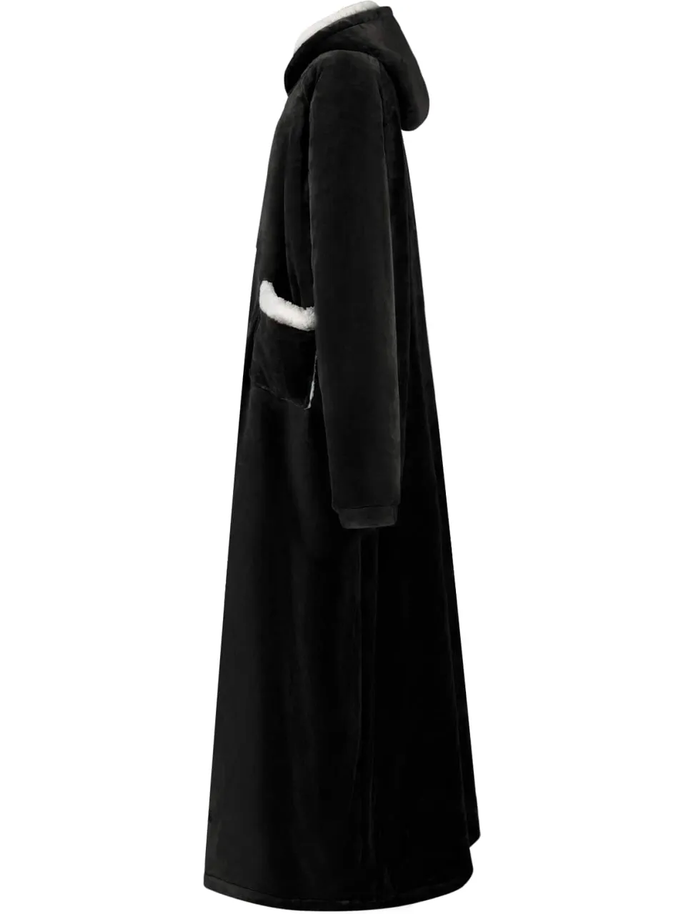 vidaXL Deken hoodie Zwart M Fleece en Flanel, foto 3