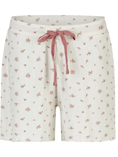 By Louise Dames korte pyjama set shortama oudroze/wit gebloemd, foto 2