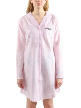 Esprit Calista Flannel Nightshirt * Actie * Wit,Versch.kleure/Patroon,Roze