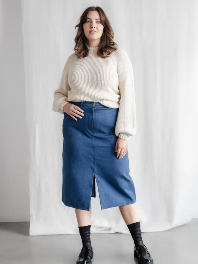 Jyoti - Fair Works dames vegan Spijkerrok Aleena Blauw Donkerblauw