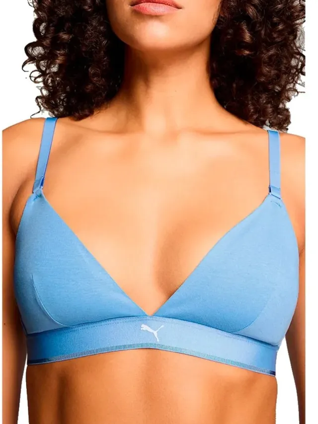 Puma 701234797 Triangle Bralette Bh Blauw XL Vrouw Light Blue
