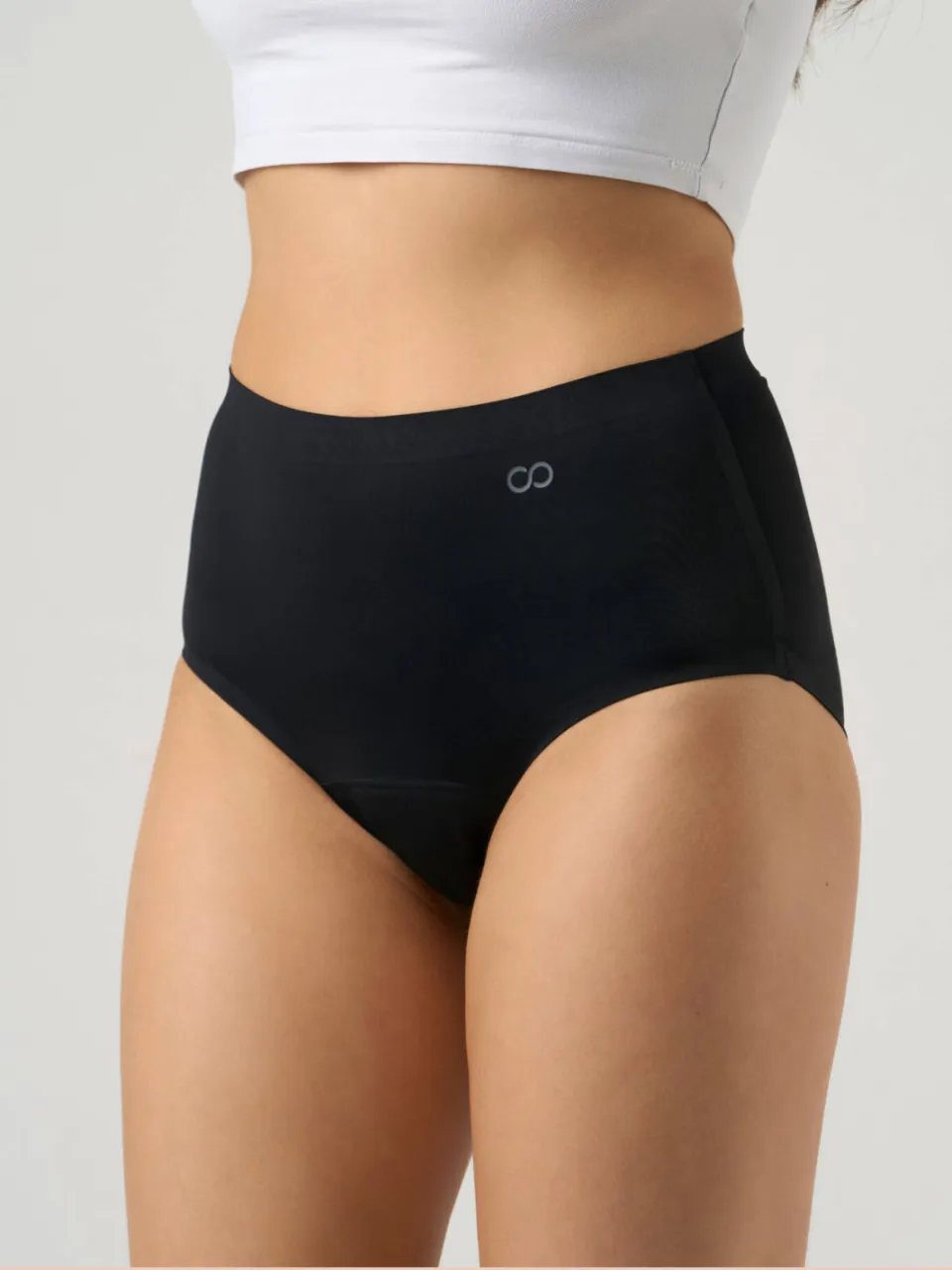 Moodies Undies sterk absorberende seamless high waist menstruatieslip zwart, foto 7