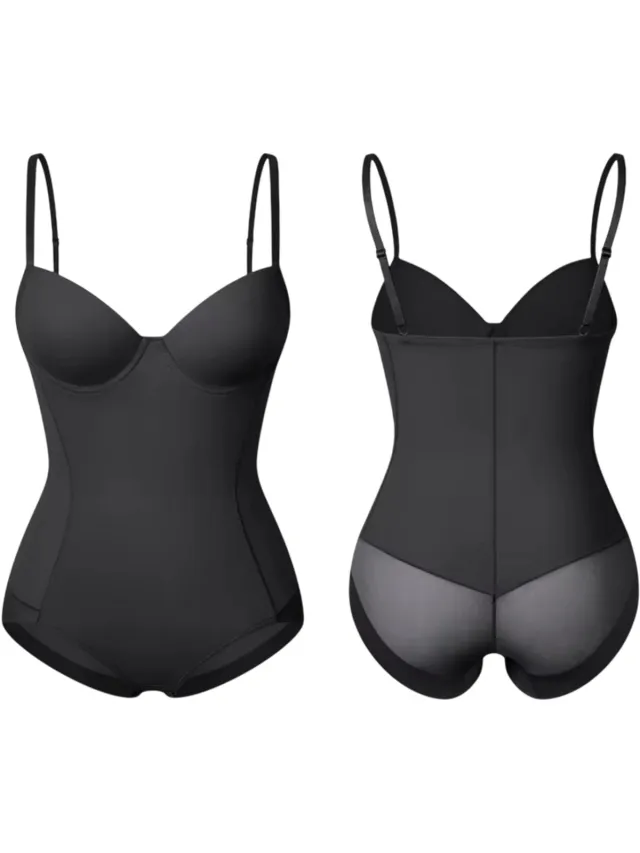 rimmo Shapewear bodysuit dames – corrigerend ondergoed buik controle, body shaper met butt lifter, taille trainer & afslankend corrigerend ondergoed - Zwart