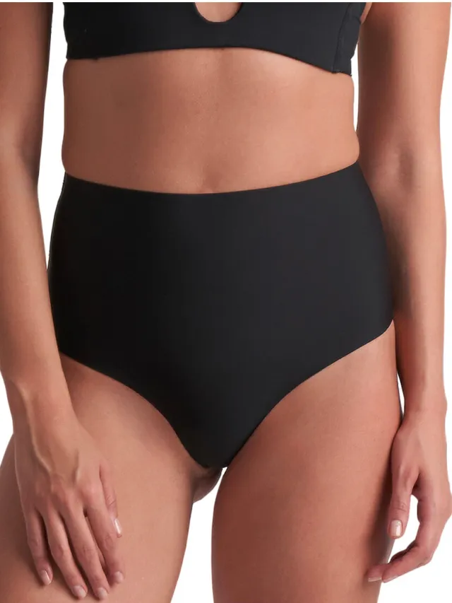 Bye Bra Dag string met hoge taille zwart