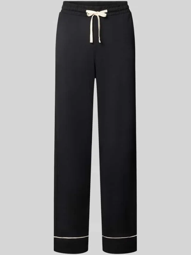 Christian Berg Woman Pyjamabroek met contrasterende strepen Zwart