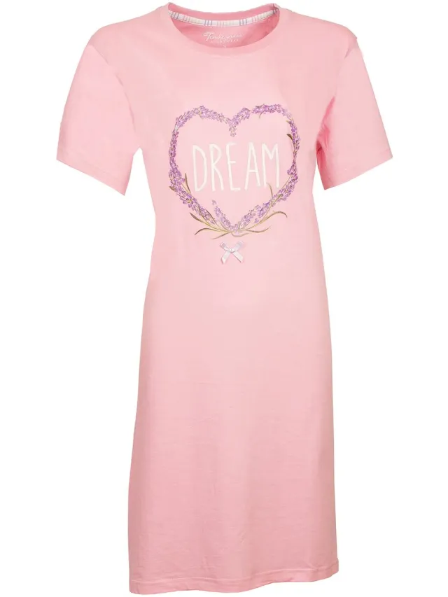 Tenderness Dames Nachthemd - Katoen - Roze