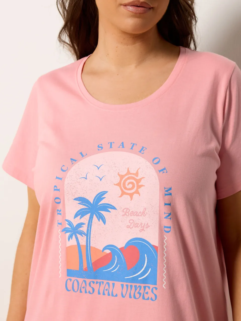 Yours Roze 'Coastal Vibes' Nachthemd Met Lange Achterkant-52, foto 5