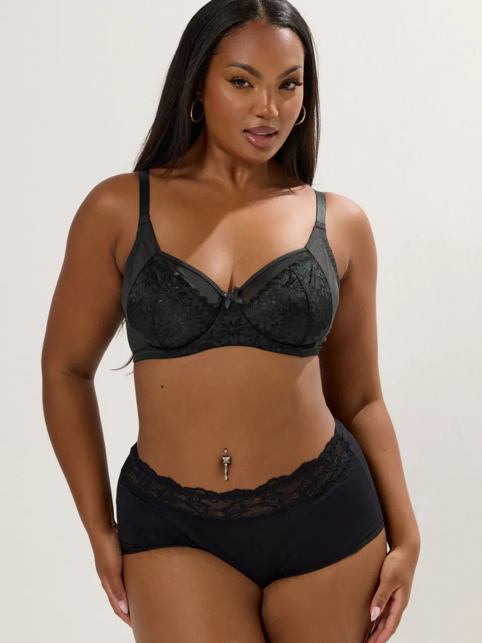 Yours 2Pack Roze En Zwarte Kanten Mesh Beugelbeha's, foto 5
