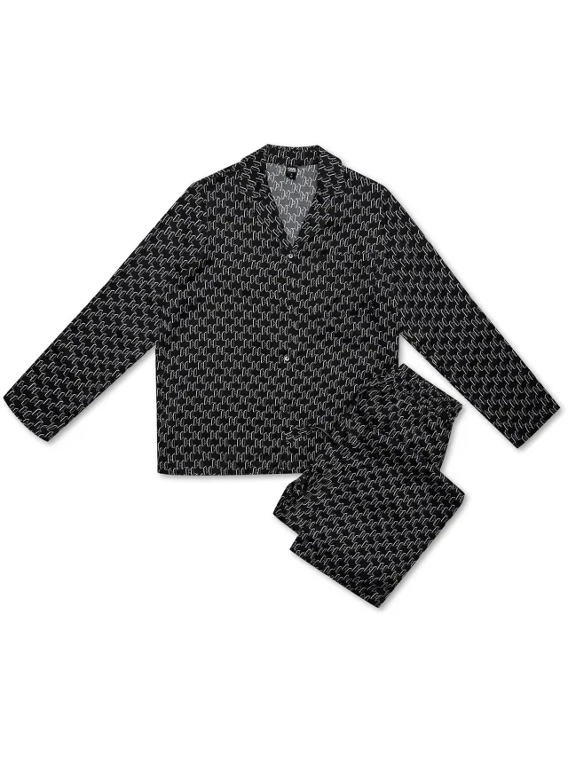 ESOTIQ Karl Lagerfeld Monogram - Damespyjamaset - Zwart