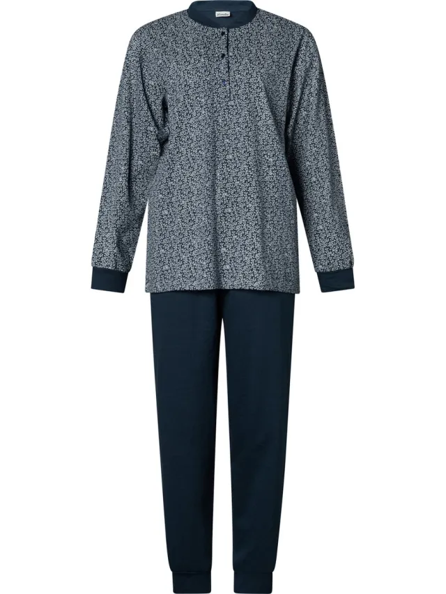Lunatex dames pyjama - Porto spring flower - marine
