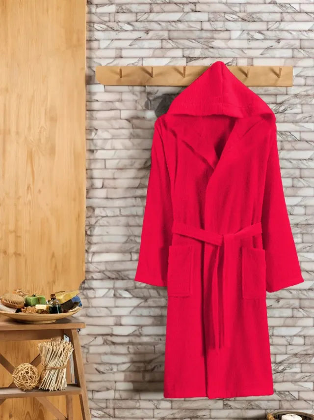 Nestly Dames Heren - Sauna - Ochtendjas - Badstof - Wellness Granaatappel bloem