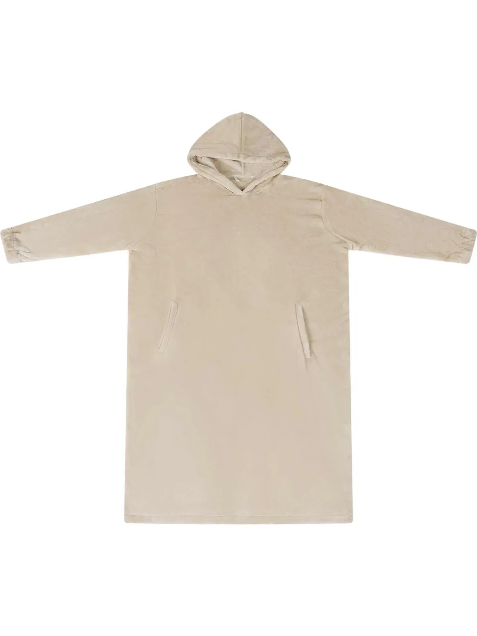 vidaXL Deken hoodie Beige S Flanel, foto 2