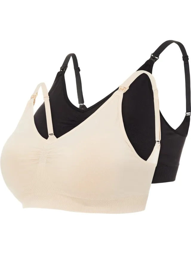 Mamalicious MAMA.LICIOUS MLILJA FEED ME BRA NF 2-P A. NOOS Dames Beha Black Pack:Mellow buff