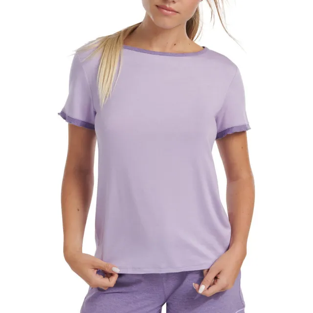 Lisca Laura pyjamatop met slipe mouwen lila Roze