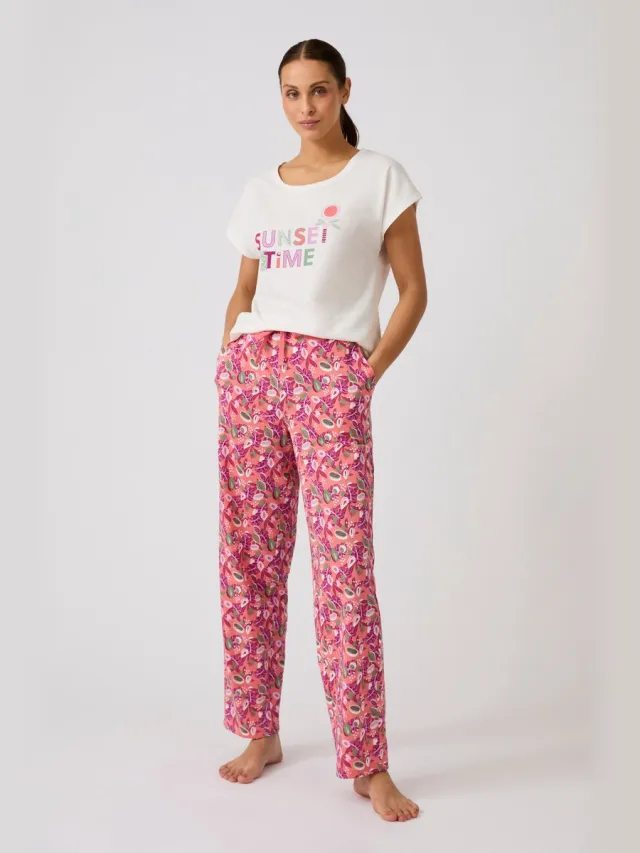 Damart Pyjama T-shirt van puur katoen - Dames - Wit - 38-40 (S)