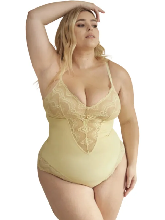 Levady Kanten Shapewear Dames Butter - Bodysuit Dames - Corrigerend Ondergoed - Waist Shaper - Shapewear Body - Luxe Shapewear voor Dames Signature Shaper Butter