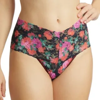 Hanky Panky 2 stuks Signature Lace Print Retro Thong Lila,Versch.kleure/Patroon,Blauw,Roze,Zwart,Wit