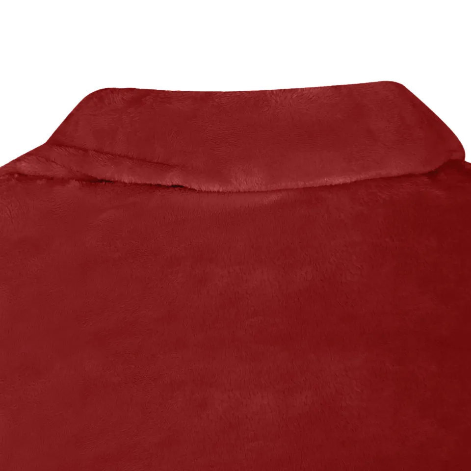vidaXL Deken hoodie Bordeaux Rood F Flanel, foto 4
