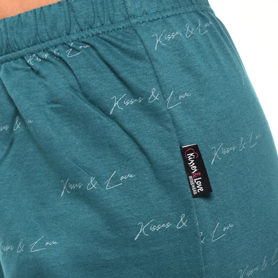 Kisses&Love KLP2 Vrouwen Lange Mouwen Pluche Winterpyjama grijs, foto 2