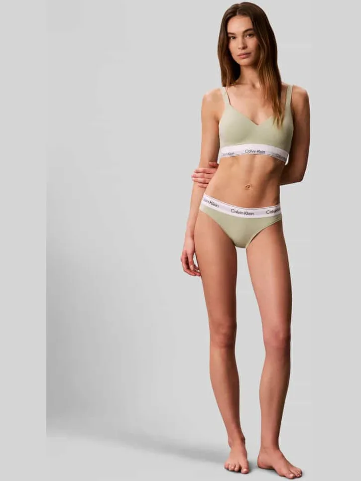 Calvin Klein Bralette van mix van katoen en modal Lichtgroen