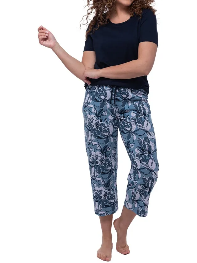 Ammann Dames pyjama Night & Home blauw