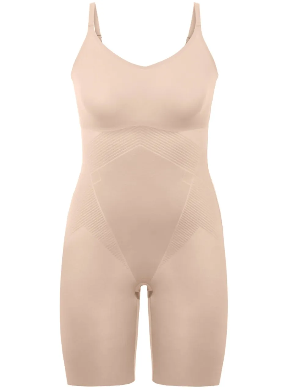 SPANX SPANXshape™ Invisible medium corrigerende Closed-Bust Mid-Thigh bodysuit beige, foto 2